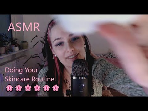 ASMR 🌸 Doing Your Skincare Routine on You Before Sleeping (Personal Attention, Tapping, Lid Sounds)