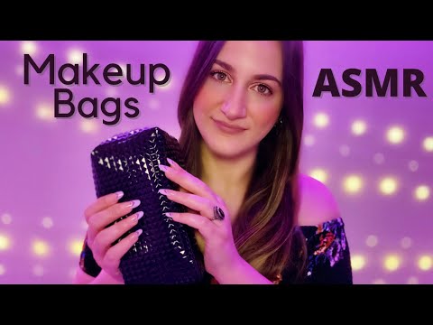 ASMR • Scratching & Tapping on Makeup Bags (Up Close Whisper)