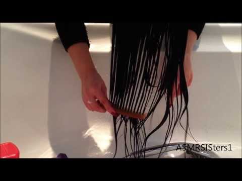 ASMR Brushing wet hair