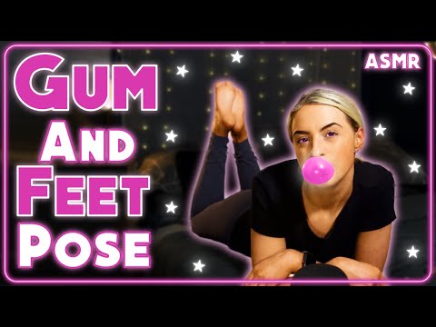 [ASMR] Laying Down Chewing Gum | Whispers | Feet pose !!