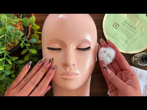 ASMR Tingly Facial 🫧 Sheet Mask, Steamer, Double Cleansing | Skincare On Mannequin No Talking