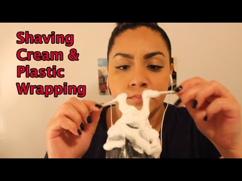 ASMR shaving cream and plastic wrap sounds