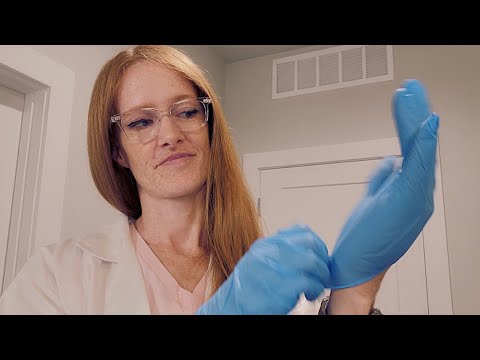 ASMR Dermatology Skin Check | Personal attention, plastic gloves, typing, whispering