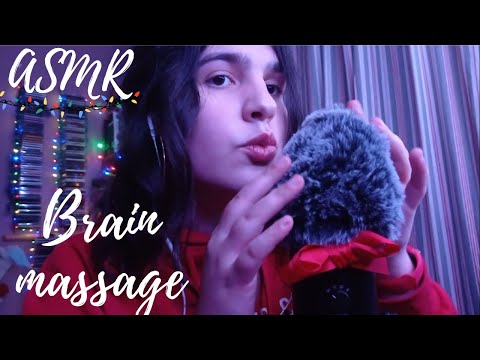 ASMR Brain massage (mic scratching, some kisses, mouth sounds, visuals)