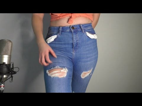 ASMR scratching jeans and fabric sounds
