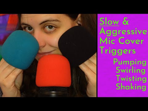 ASMR Slow & Aggressive Mic Cover Triggers With Pumping, Swirling, Twisting, Shaking & Squeezing!