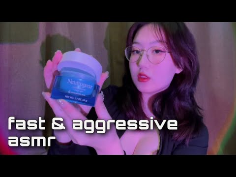 Fast & Aggressive ASMR 😴⚡️w/ hand movements, lots of tapping & mouth sounds (TINGLY)