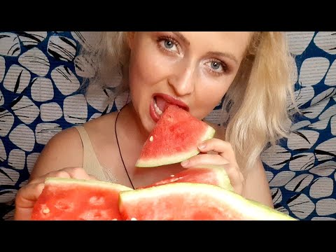 Asmr/ Mukbang watermelon , eating sounds,  crunching sounds, eating  watermelon, juicy sounds