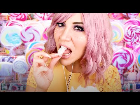 ASMR Mukbang - Eating different candy, mouth noises, chewing noises and crinkle noises 💖