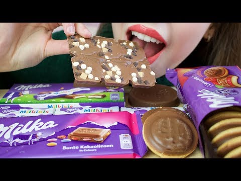 ASMR MILKA CHOCOLATE Eating | Milkinis, Bars & Jaffas (Eating Sounds) No Talking