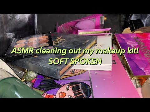 ASMR cleaning out my makeup basket 🧺💄~makeup rummaging, sorting, tapping~ | SOFT SPOKEN