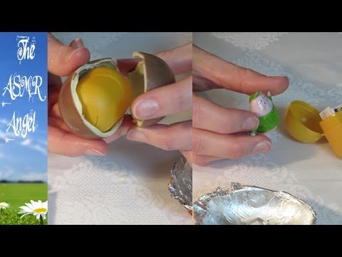 ASMR Whispering and Unwrapping a Kinder Surprise Egg