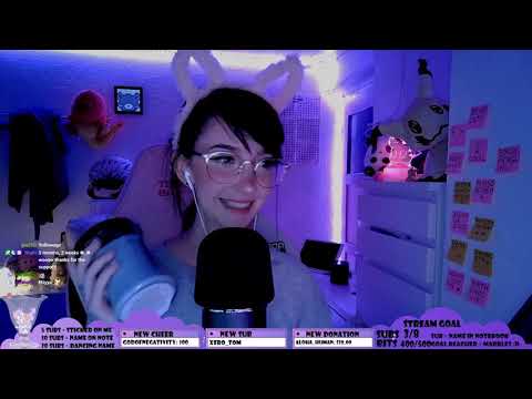 ASMR ☾ comfort triggers + slight white noise: mouth sounds, gloves, hand movements& more| twitch VOD