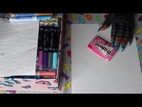 THROWING AWAY DRIED OUT MARKERS ASMR DOODLING