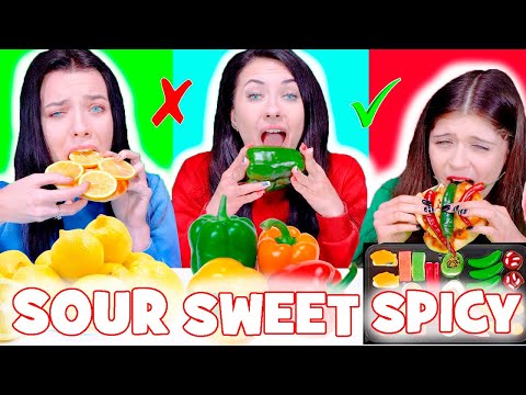 ASMR Spicy Food Plate VS Sweet Food Plate VS Sour Food Plate Mukbang Challenge