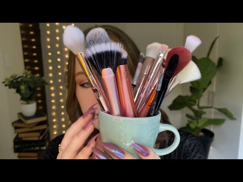 asmr doing your makeup (layered sounds, personal attention, slower triggers)