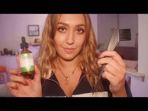 ASMR Hair Pulling - Migraine Relief (Brushing/Oiling/Scalp Massage/Hair Play/Hair Pulling/Braiding)