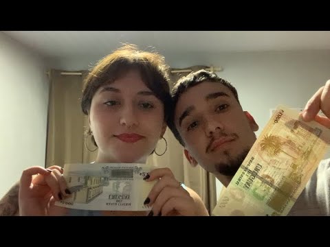 asmr con mi novio SONIDOS con billetes 💵 layered sounds