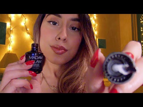 ASMR Friend Does Your Gel Nails in Bed (personal attention)💞