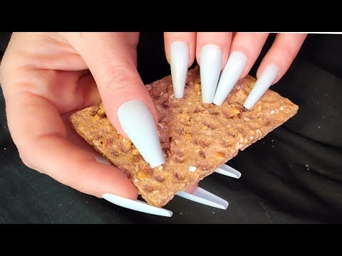 ASMR Scratching/Destroying Crackers | No Talking After Intro | Long Nails