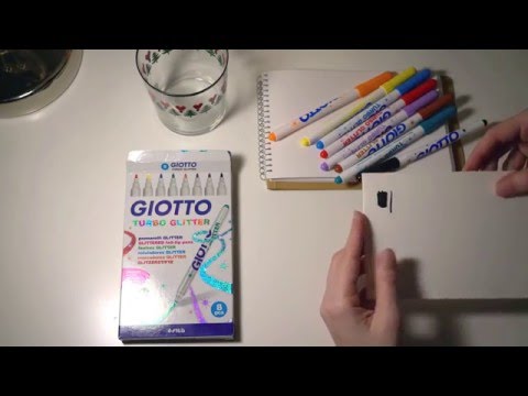 ASMR Testing Art Materials - Glitter Felt Tip Pens - With Whispering