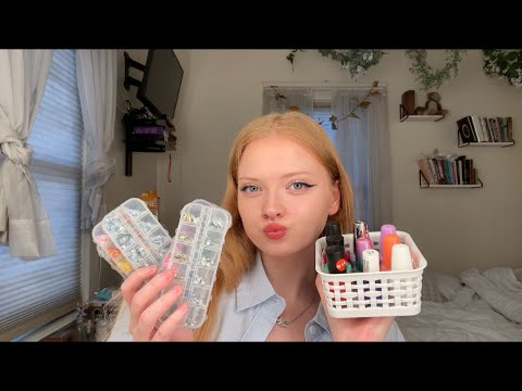 Rummaging through my nail polish and jewels 💅🏻💕 (ASMR) ~ crisp whispers