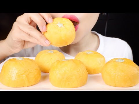 ASMR Mandarine Shaped Steamed Buns Desserts Eating Sounds Mukbang