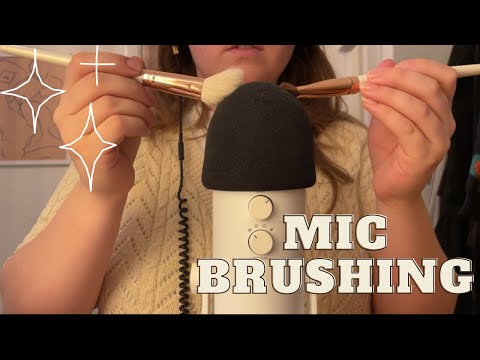 ASMR Mic brushing with foam cover🌞
