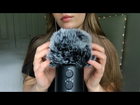 ASMR fluffy mic scratching & blowing on the mic🌬💫