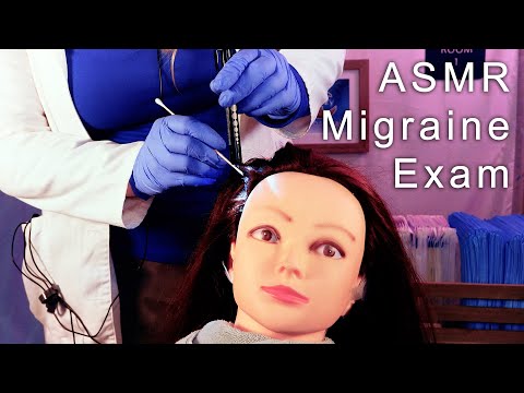 💤😴 Medical ASMR - Head Exam (Ears/Eyes/Scalp) for Migraine 😴💤
