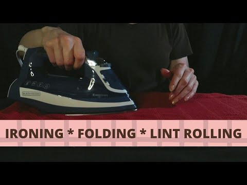ASMR Slow and Gentle Ironing, Lint Rolling & Folding ⭐ Fabric Sounds ⭐ Soft Spoken ⭐ Low Light