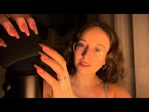 ASMR bare + foam mic scratching with close whispers
