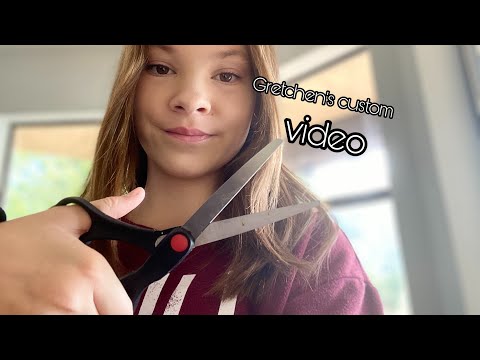 (Gretchens custom video) scissor sound + repeating snip + mouth sounds and slow talking~Tiple ASMR