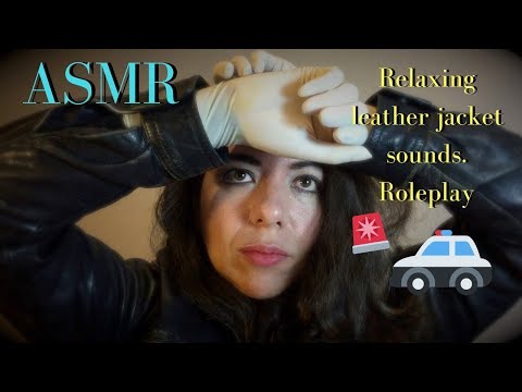 ASMR Relaxing leather jacket sounds. Roleplay