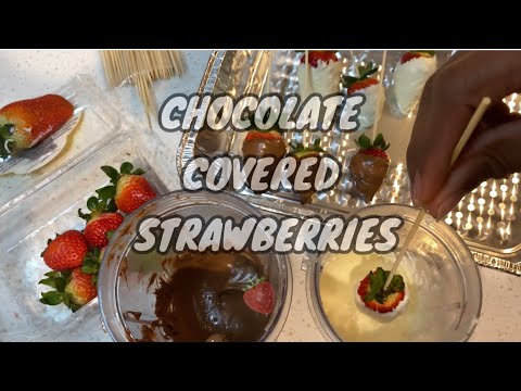 ASMR CHOCOLATE COVERED STRAWBERRIES 🍓 😋 | Mouth sounds, Crinkles & tapping ❤️‼️