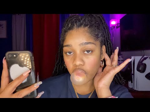 ASMR- Girl In The Back of Class Helps You Cheat on Test 🤫✨(GUM CHEWING, LIPGLOSS PUMPING, TAPPING) 💓