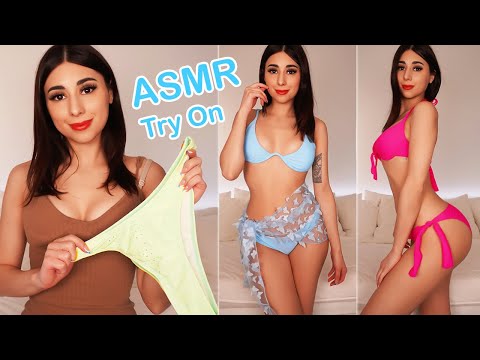 ASMR Bikini Try on Haul for Summer 2022 (Fabric Scratching Sounds & Whisper Ramble)