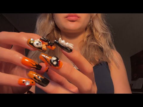 ASMR nail tapping- halloween edition *+plucking out negative energy*