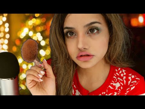 ASMR Chewing Gum While Doing Your Christmas Makeup