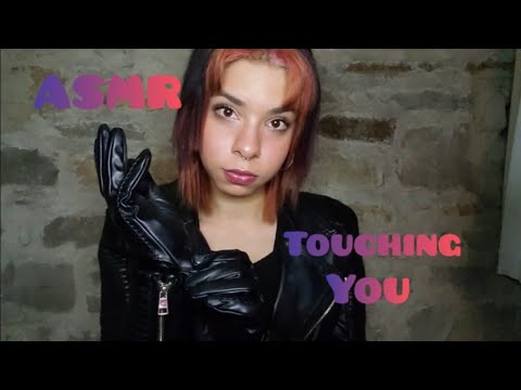 ASMR ◇ Touching your face with leather gloves 🖤
