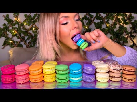 ASMR RAINBOW MACARON EATING SHOW 먹방 MUKBANG | HUNNIBEE ASMR