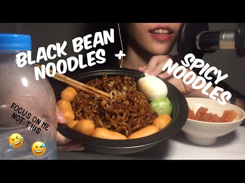 ASMR Jajangmyeon & Spicy Noodles with Kimchi KOREAN FOOD 🥘 (MYNTP ASMR)