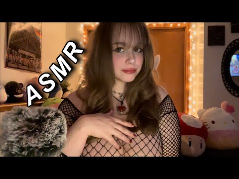 ASMR - Fishnet Shirt Scratching w/ Mouth Sounds (FAST & AGGRESSIVE)
