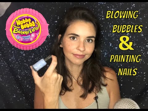 ASMR Chewing gum while painting my nails *rambling*