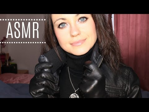 [asmr] leather sounds ~ gloves and jacket ~ rubbing ~ scratching ~ tapping