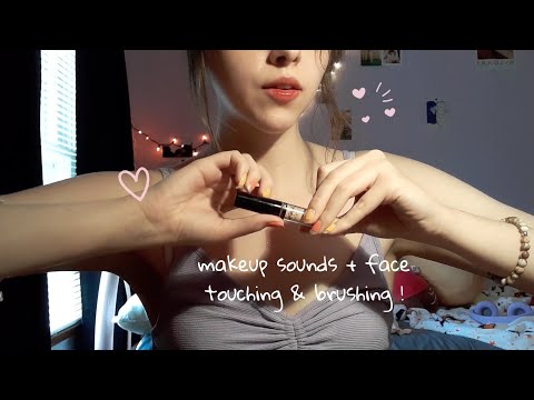 my first ASMR video ! (no talking, lofi, makeup sounds, tapping, hand movements & face brushing)