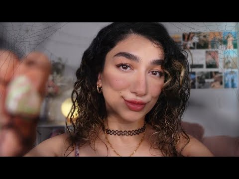 ASMR • Bestie Plucks Spider Web Off Your Face! 🕸️ (mouth sounds, light trigger, inaudible whispers)