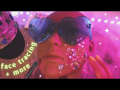 ASMR Mannequin Face Tracing, Face Brushing, Glasses Tapping, Gem Scratching, Mannequin Tapping, ETC