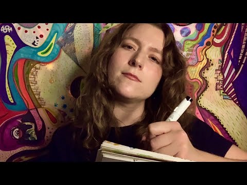 ASMR Drawing you in an abstract art style 🎨 (marker sounds, tapping, personal attention)