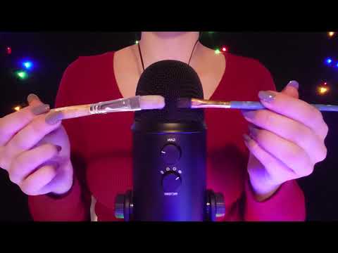 ASMR - Microphone Brushing (With Paint Brushes) [No Talking]
